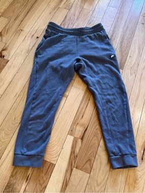 Nike gray jogger sweatpants Mens Medium athletic fleece pants cuffed